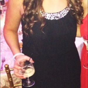 Long black sheer Bisou Bisou formal dress